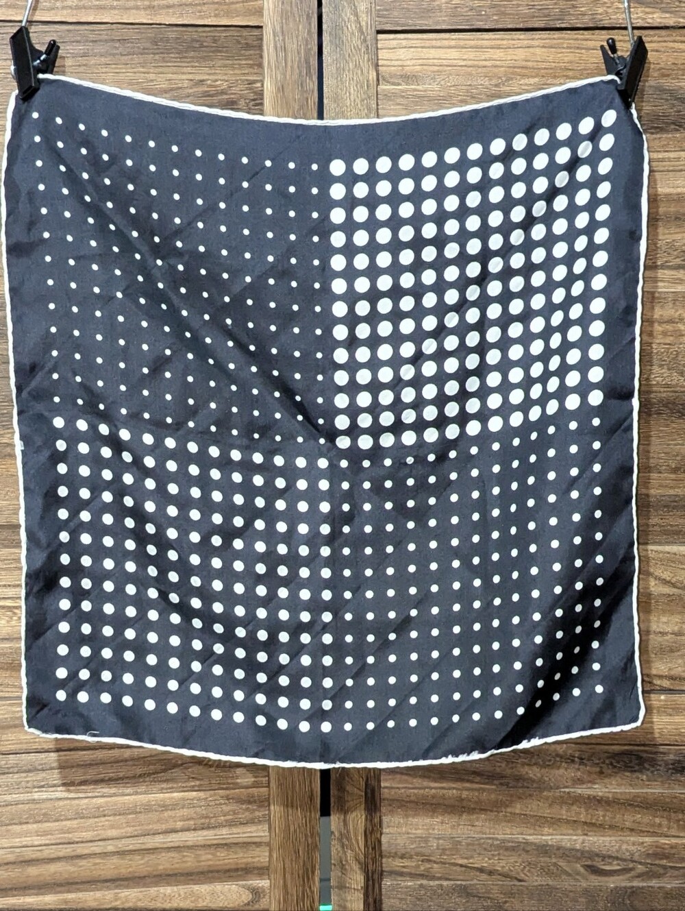 ✨ Chic Black & White Split Polka Dot Square Scarf ✨